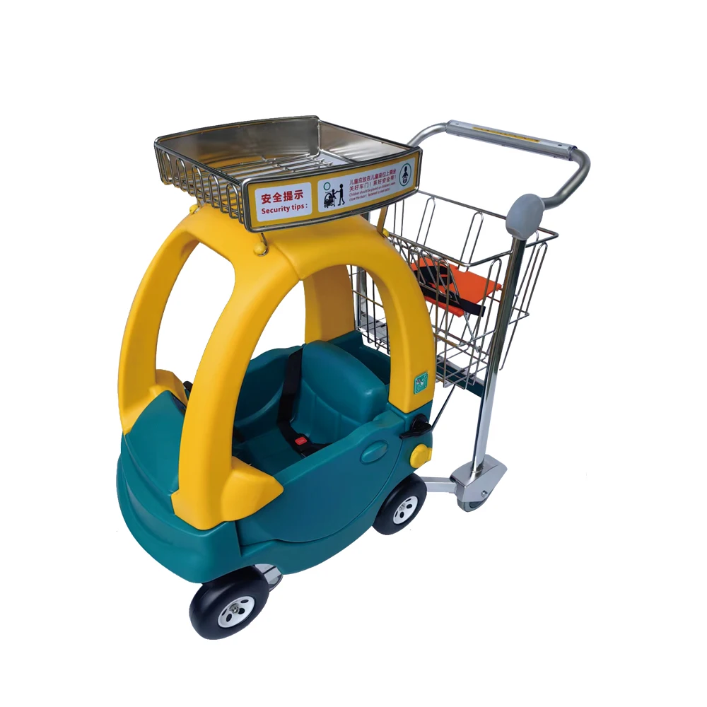 

Airport Supermarket Hypermarket Kids Plastic Shopping Cart Trolley