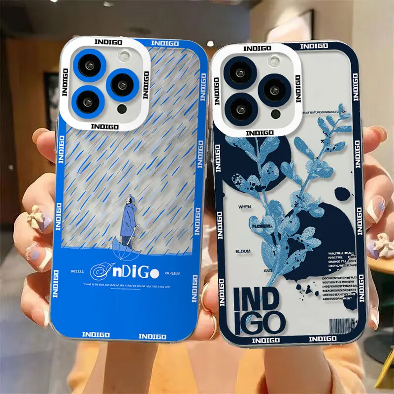 Threebase Phone Case RM INDIGO For Samsung S24 S23 S22 S21 S20 S10 FE Note20 Note10 Plus Ultra Lite 5G Clear Soft TPU Cover