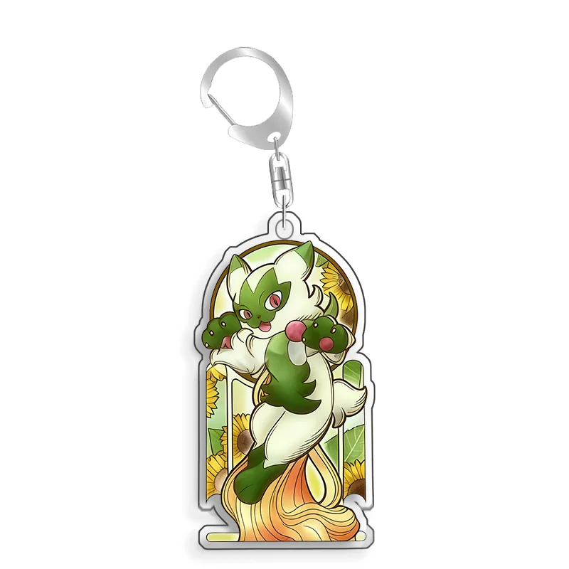 For Pokemon Elf Qikchu Vulpix Alcremie Fuecoco Eevee original Acrylic selfmade cute Cartoon Anime Keychain Pendant Toy gift 5cm