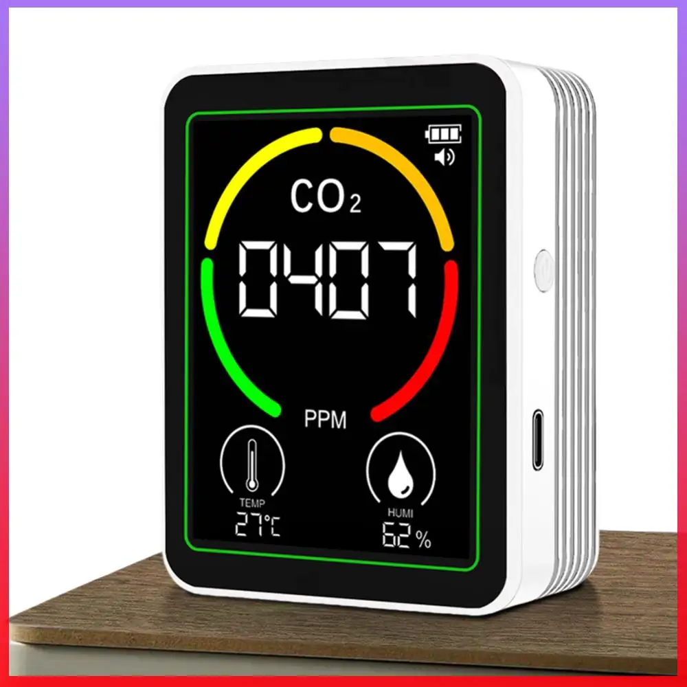 

Многофункциональный измеритель температуры, влажности и качества воздуха 3-в-1 с зарядкой Type-C, тестер CO2, детектор качества воздуха для сельскохозяйственного производства