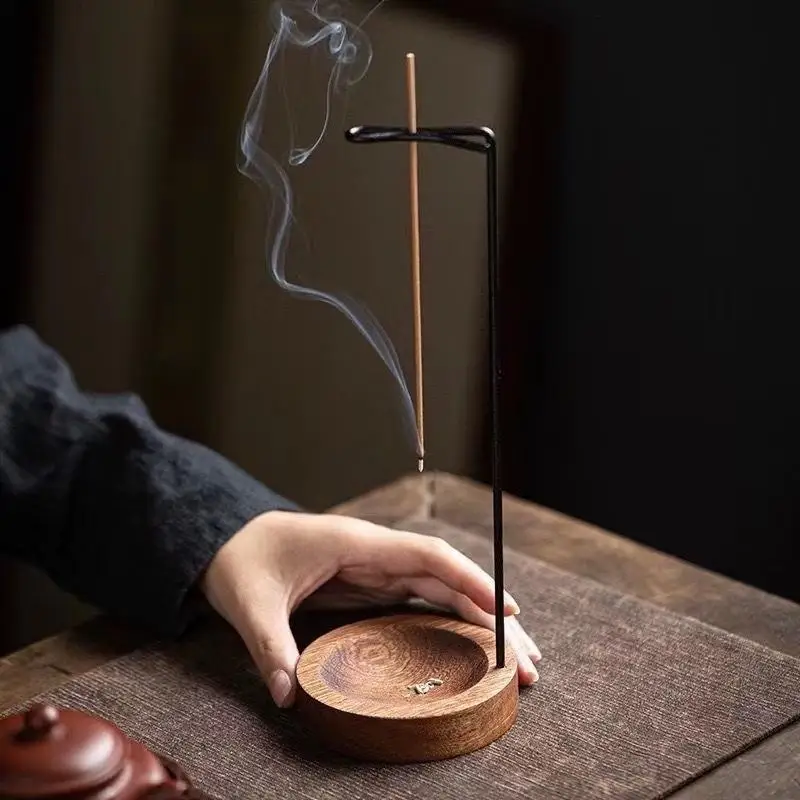 Oriental Elegant Upside Down Incense Holder Wooden Ash Tray Stick Incense Burner Meditation Yoga Home Table Decor Ornament