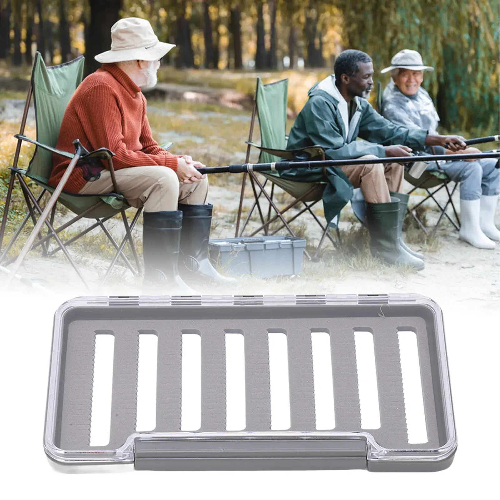 

Fly Fishing Box Waterproof Lightweight Transparent ABS Shell Fishing Tackle Hooks Box
