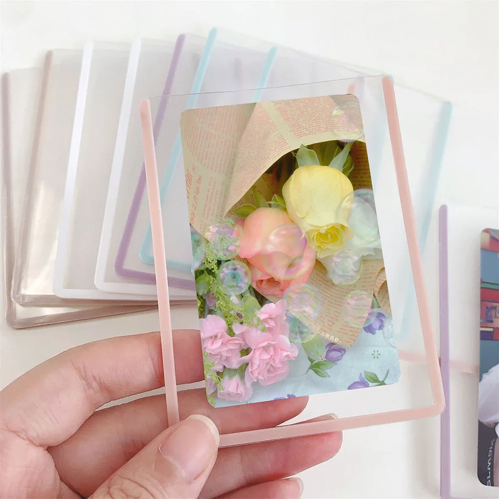 10PCS Hard Card Sleeve Photocard Holder Guka Id Card Holder Film Covered Small Card Protection Classic Cute B8 High Transparency