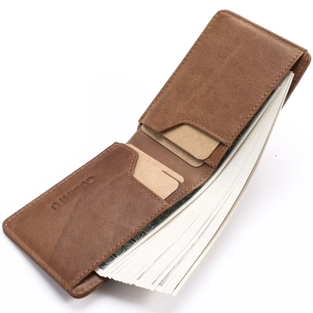 Minimalist Genuine Leather Mens Wallets Vintage Slim RFID Blocking Card Holder Thin Card Protection Credit Card Cover Man
