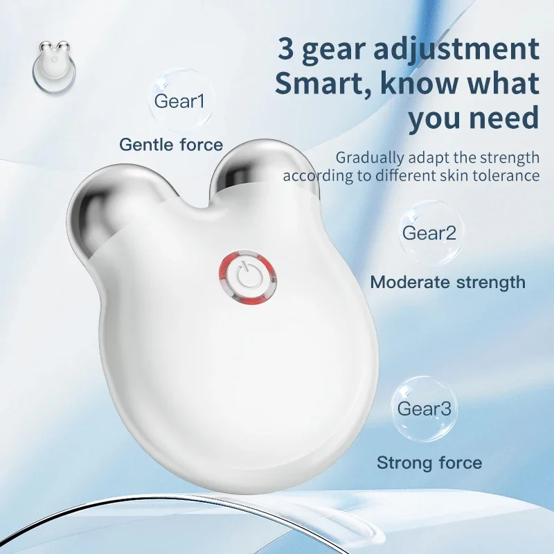 MicroCurrent EMS المحمولة تدليك الوجه بكرات الوجه التخسيس مدلك حساسة كفاف رفع ثبات أداة العناية بالجمال