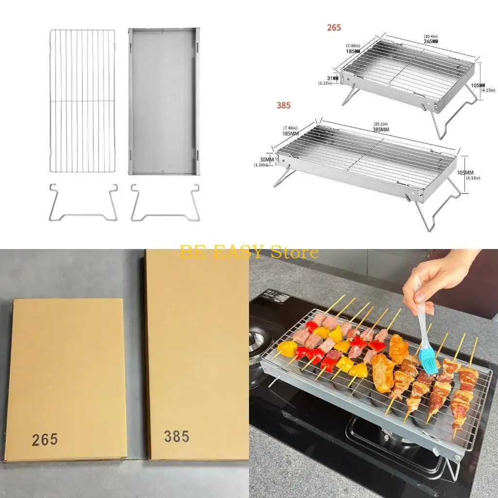 E28F Rusts Resistant Outdoor Cooking Grill Portable Cookware for Hiking Adventure