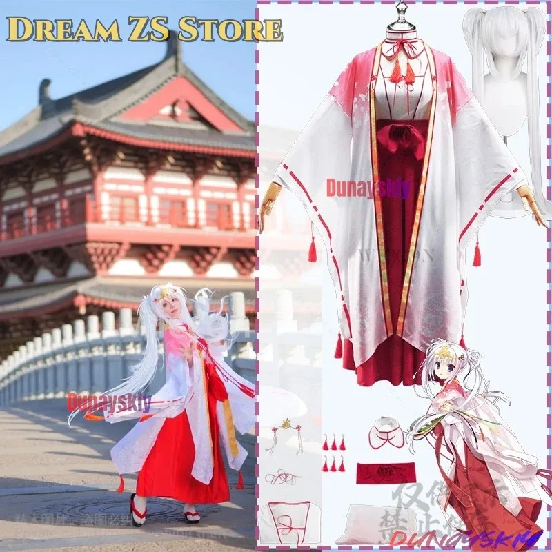 

XT8Galgame Anime Senren*Banka Cosplay Tomotake Yoshino Costume Japanese Kimono Dress Lencerias Lolita Wigs For Girls Cos CuXT6@!