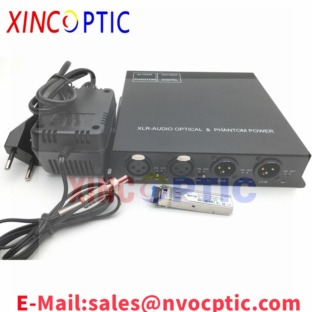 2-channel bidirectional XLR audio optical transmitter and receiver, 3G BIDI 20km, LC fiber portSC and FC fiber port are optional