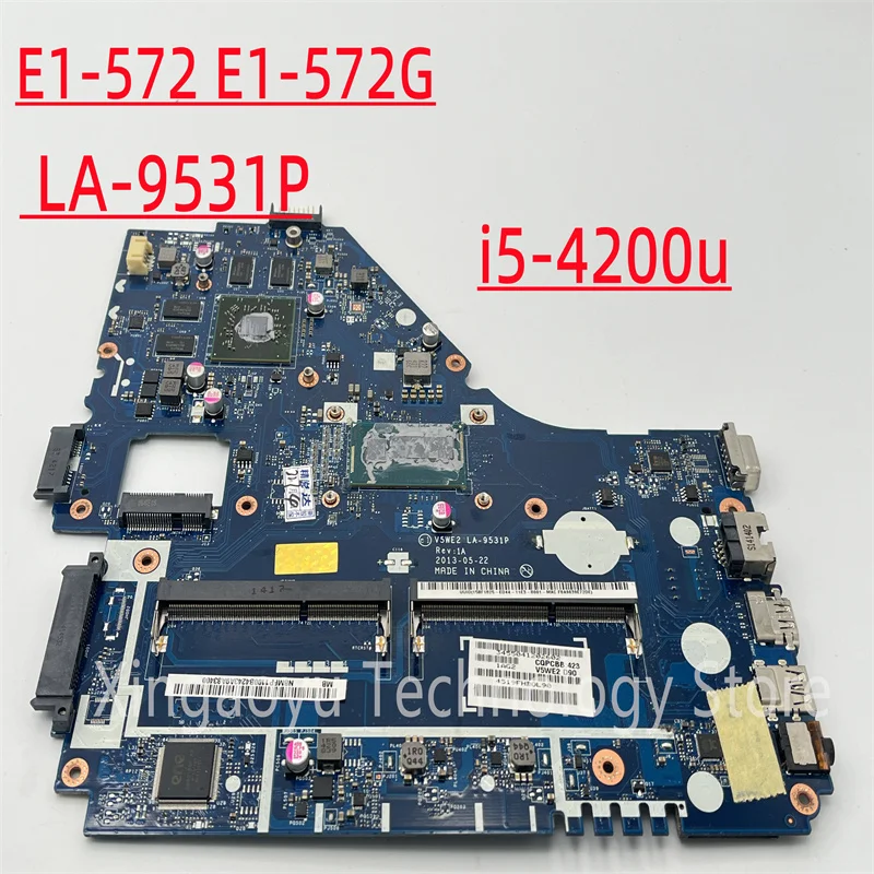 

Original For Acer Aspire E1-572 V5-561G E1-572G Laptop Motherboard V5WE2 LA-9531P I5-4200U CPU HD8570M 2GB 100 % TESED OK