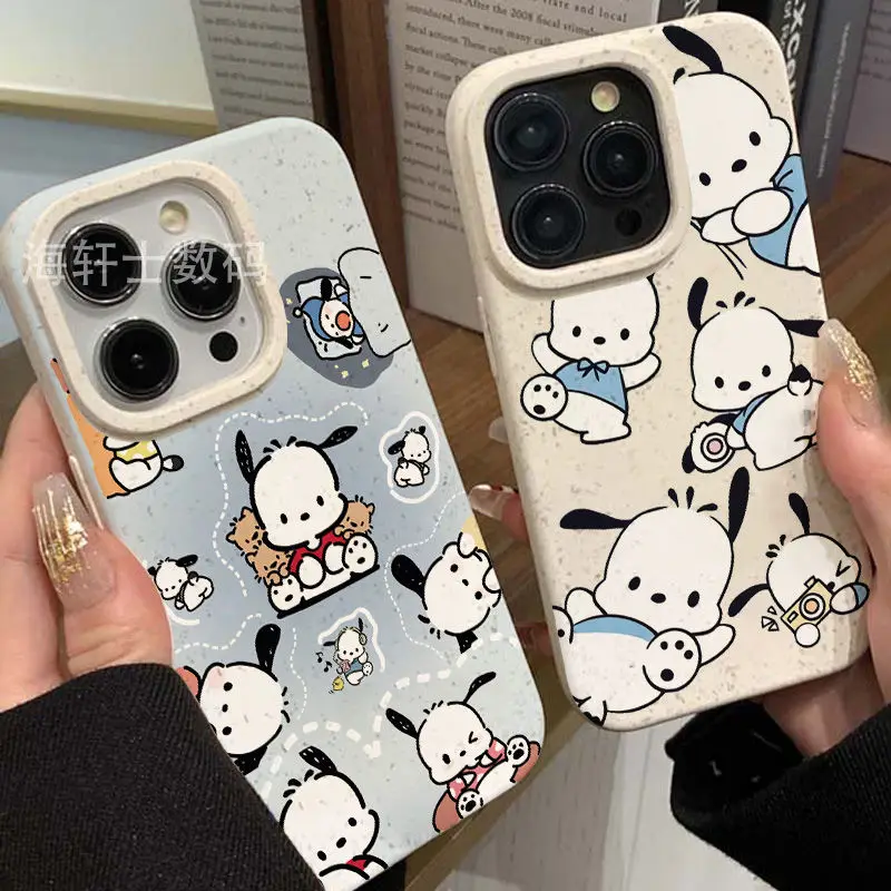 Sanrio Pochacco Cute Soft Phone Cases For Iphone 15 14 13 11 12 Pro Max Plus X XR XS 7 8 Plus Girl Shockproof Phone Cover Y2k