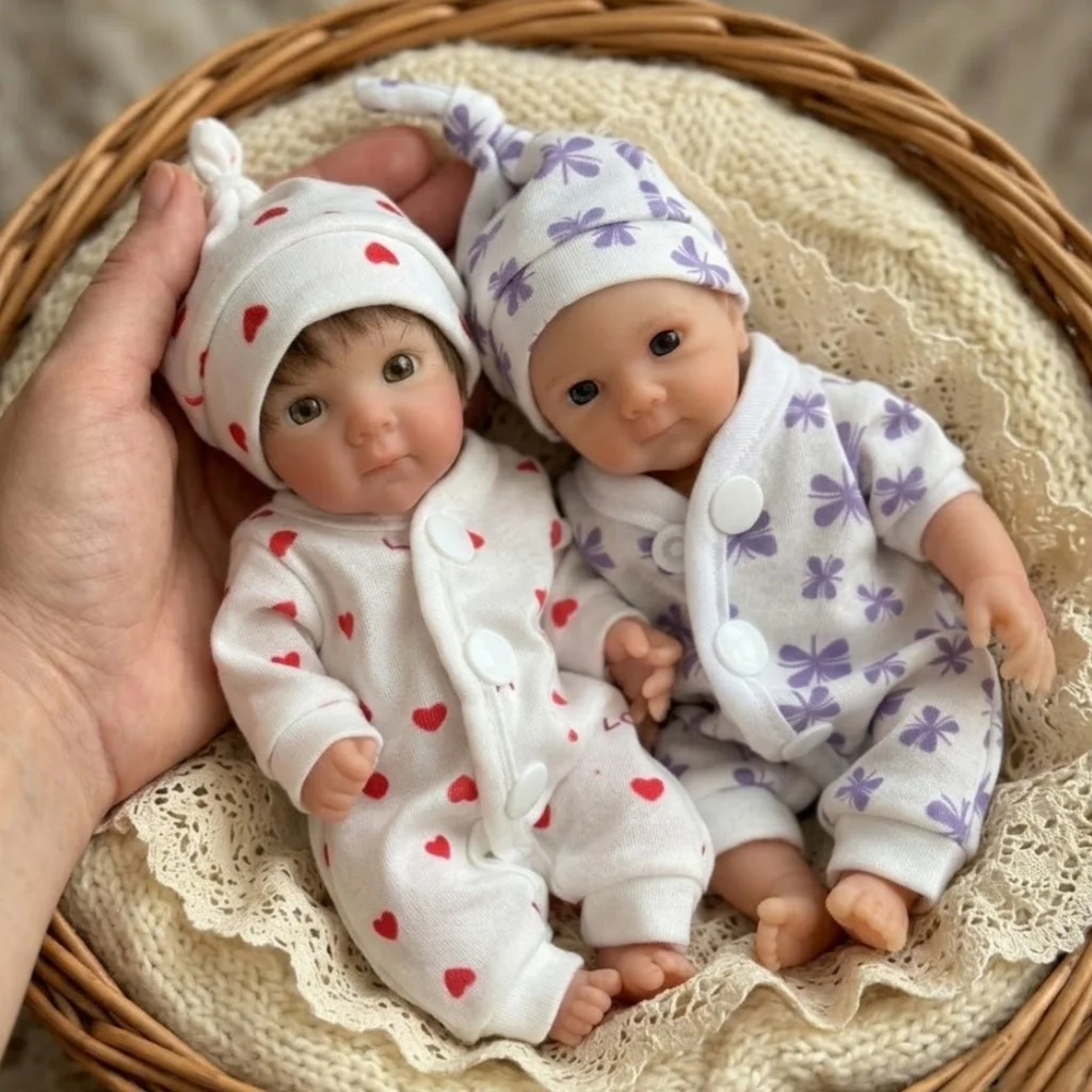 

OtardDoll 8-Inch Bettie Reborn Doll 20cm Silicone Lifelike Painted Skin Washable Newborn Collectible Toy Can Open Mouth