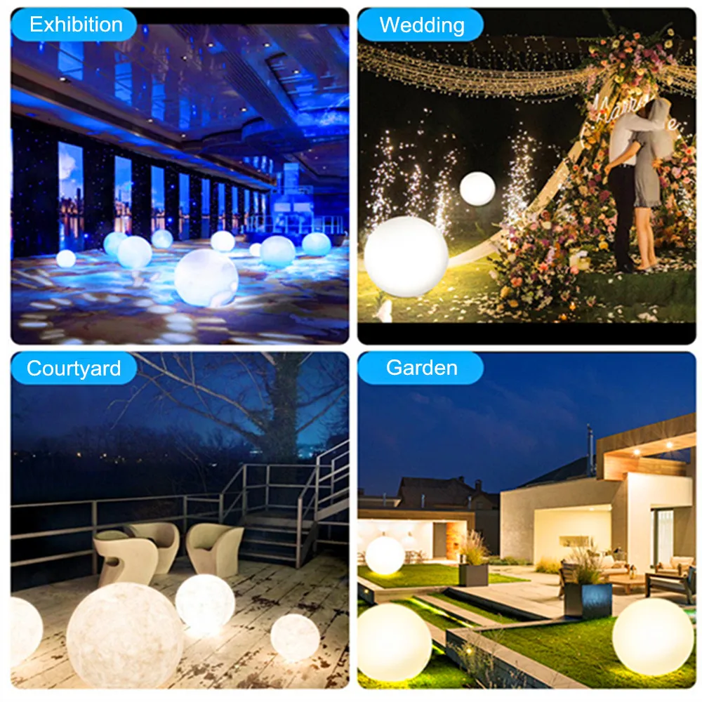 Imagem -06 - Outdoor Led Garden Ball Lights Controle Remoto Piso Rua Lâmpada de Gramado Piscina Festa de Casamento Feriado Decoração de Casa 40cm