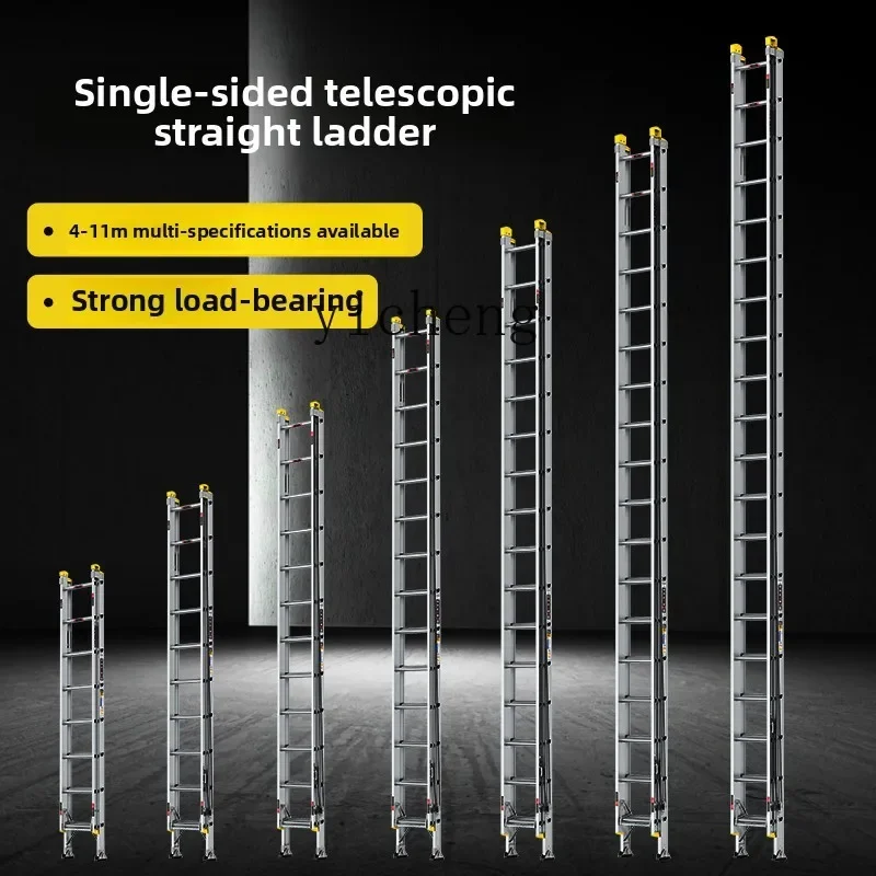 TQH6.25 ladder Thickened aluminum alloy telescopic straight ladder 4 - 5 - 6 -8 - 10 meters Engineering