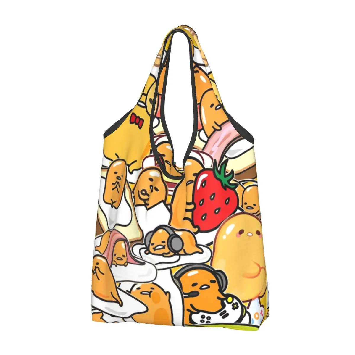 Sanrio Gudetama Egg Printed Shopper Bag Casual Handbags Cloth Beach Tote Bag Women Print Shoulder Bag