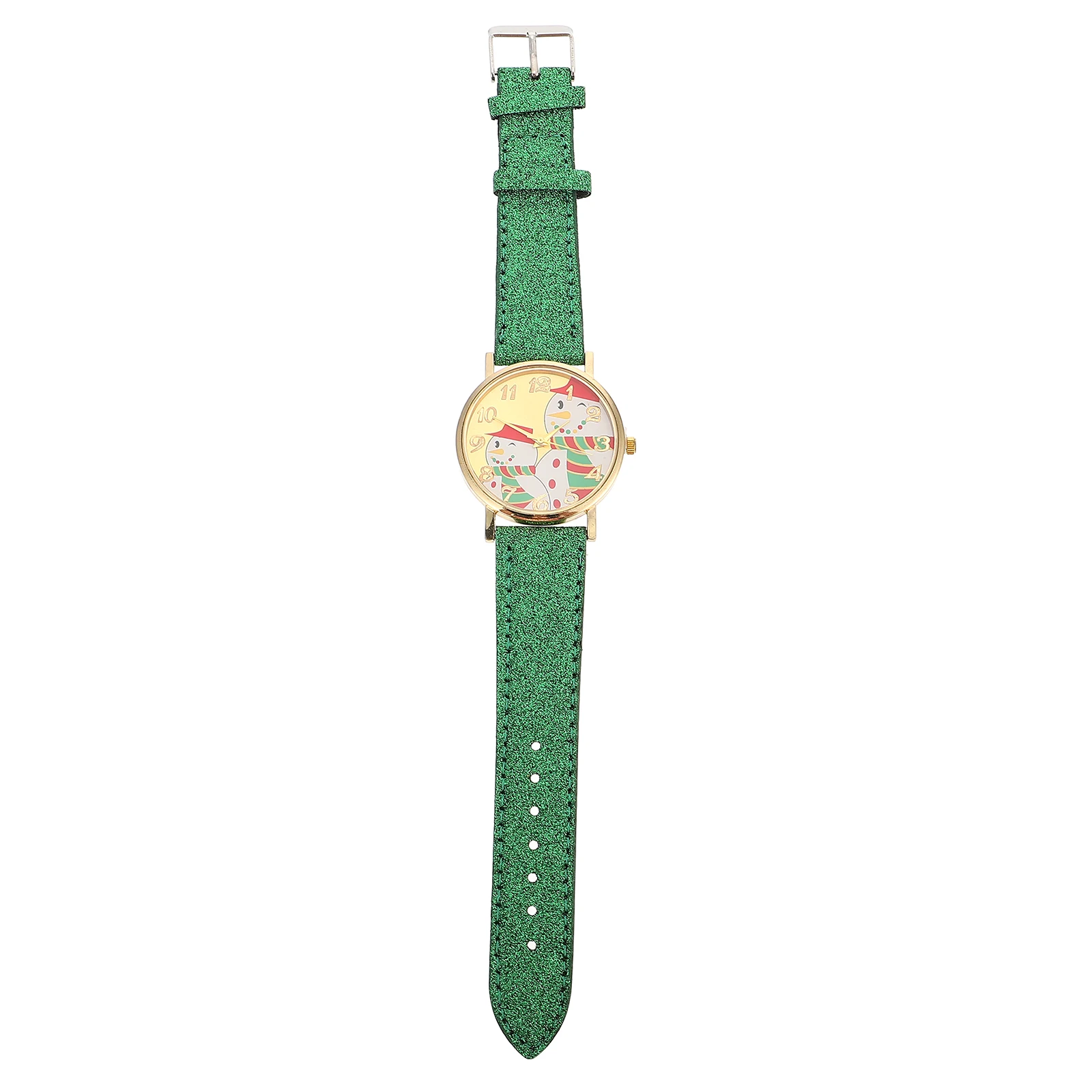 1 reloj navideño para niños con patrón de muñeco de nieve, reloj de pulsera encantador para niños, correa ajustable, regalo de aprendizaje de tiempo de Color brillante para niños