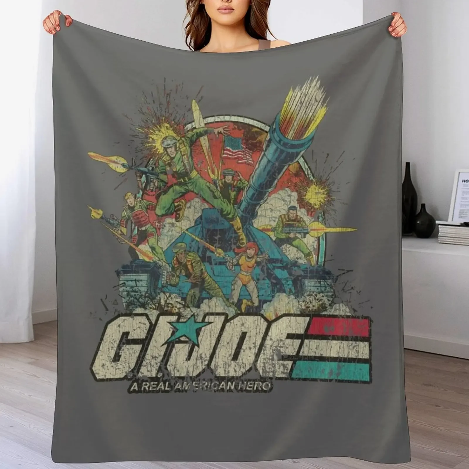 Real American Heroes Throw Blanket Spring Fall Cozy Throw Blanket for Couch