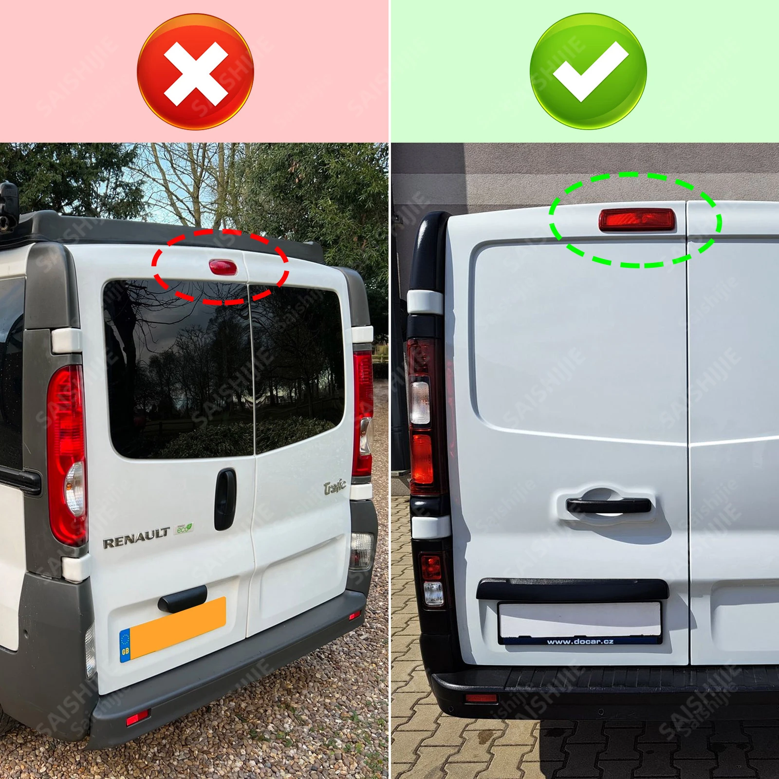 Kamera Mundur Lampu Rem dengan Kit Monitor 4.3 "untuk Renault Trafic,Opel Vivaro,Nissan NV300, Fiat Talento,Mitsubishi Express