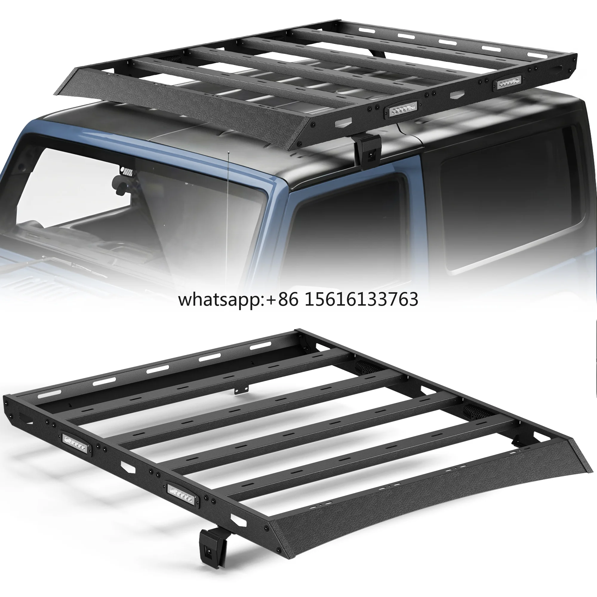 

New Products Wrangler Hard Top Cargo Basket Roof Rack Luggage Carrier ForJeep W-rangler TJ 1997-2006 Black Carbon Steel