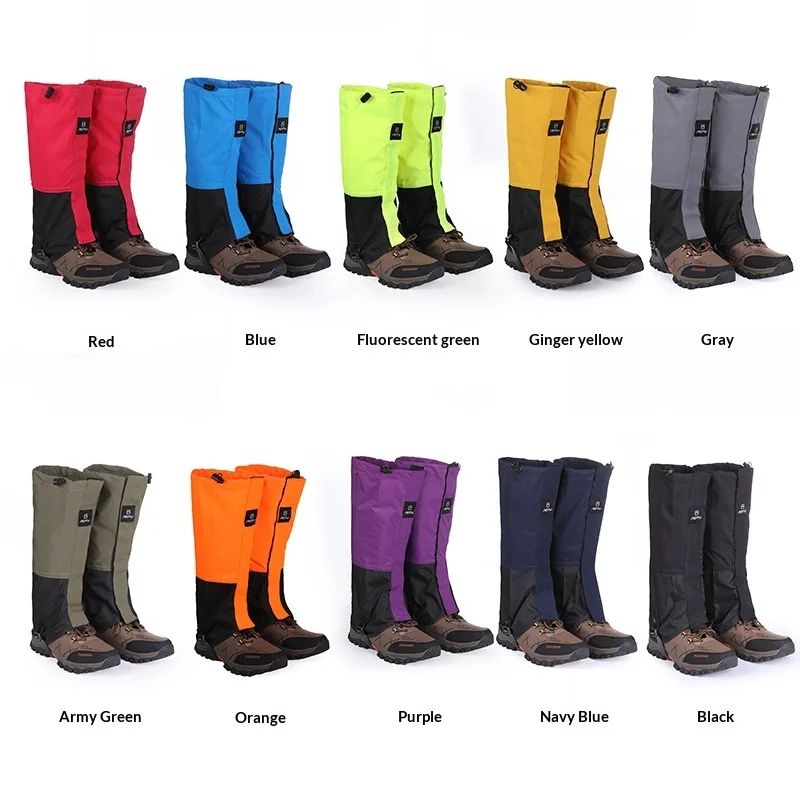 الرجال والنساء في الهواء الطلق الثلوج أغطية الحذاء مكافحة الرش المياه تنفس ومكافحة الرمال الساق الحرس القدم يغطي أحزمة بولي TPU