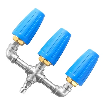 Nettoyeur haute pression à triple buse turbo, buse turbo rotative à 360 ° avec connecteur rapide 1,4 