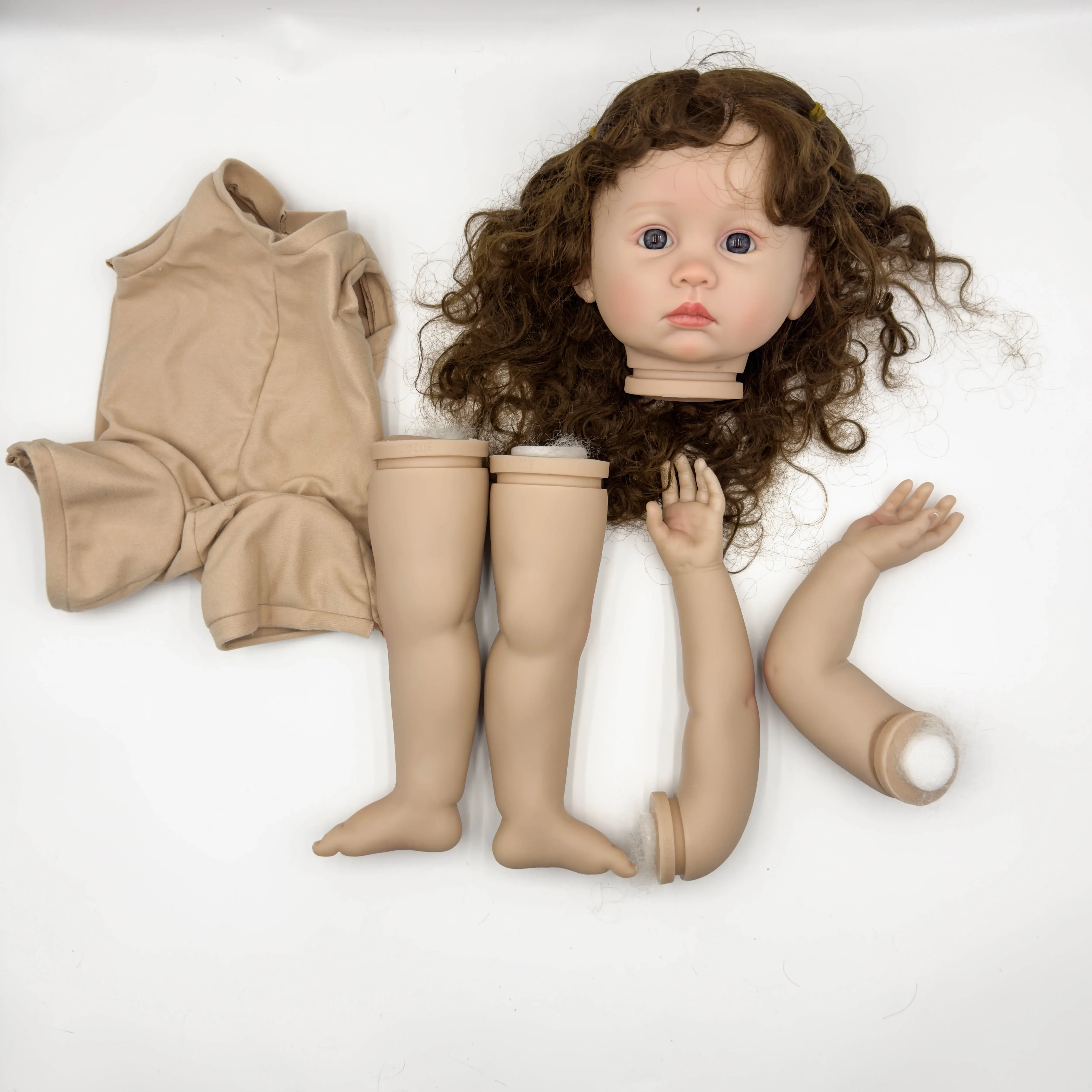 EGO 24-calowy zestaw Julieta ma pomalowane brązowe długie włosy Realistyczny niedokończony zestaw lalek Reborn malowane DIY Części lalek zabawkowych