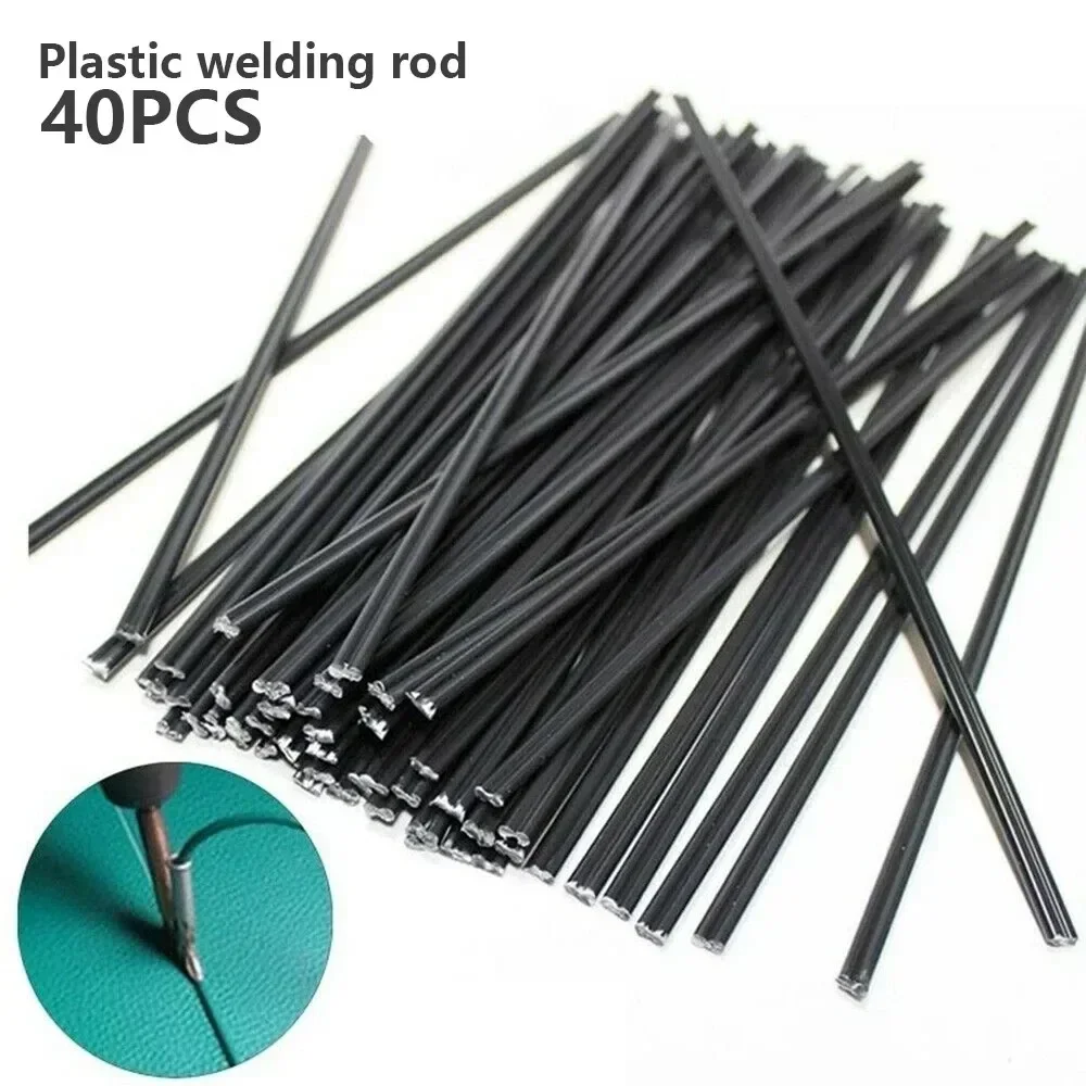 Hastes de soldagem de plástico preto para pistola de soldador de ar quente, Auto Car Bumper Repair, PP Sticks, Floor Soldering Tool, 200mm, 40Pcs