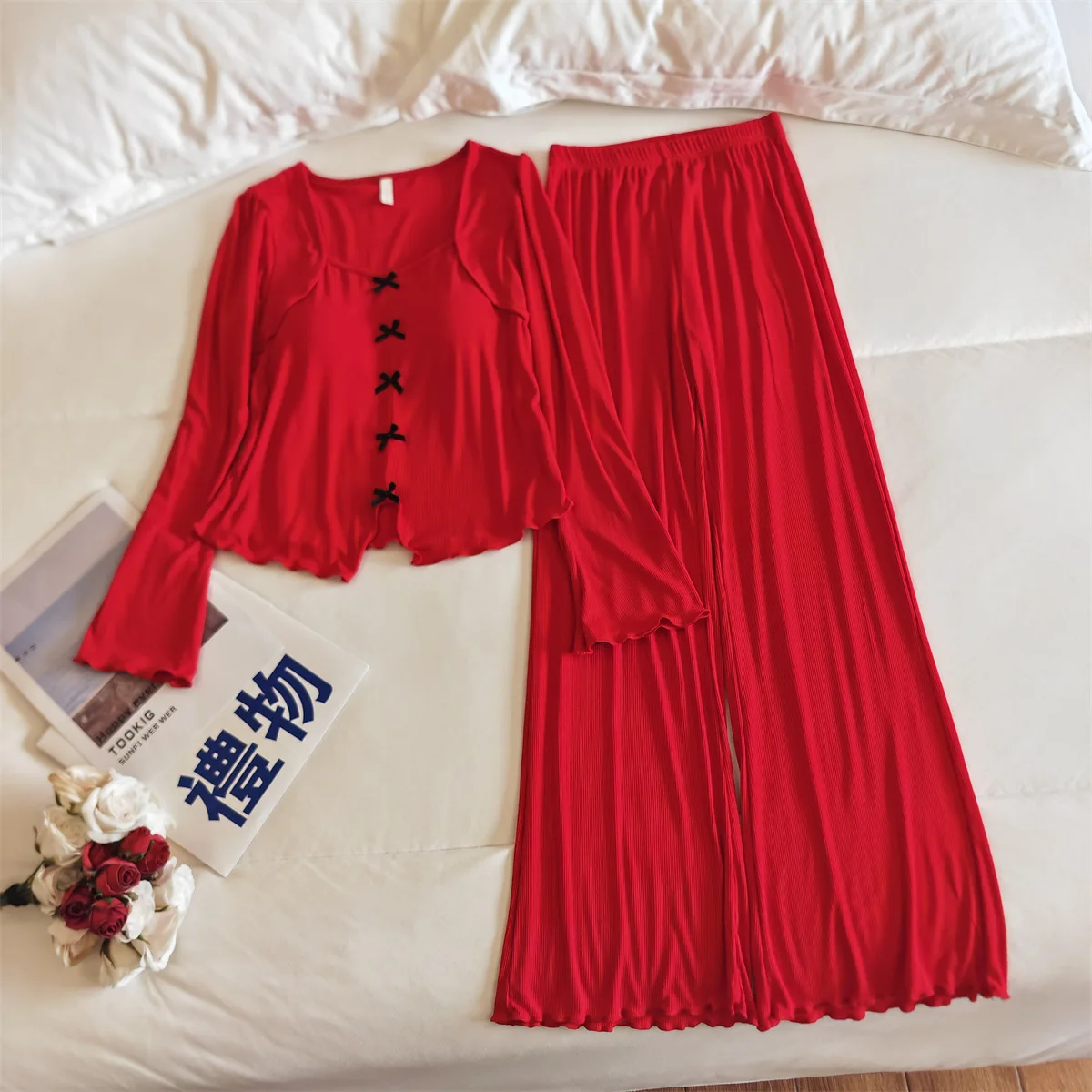 

Comfort Modal Pajamas For Women Long Sleeve Autumn With Chest Cup Loungewear Ladies Home Suit Homewear Casual Sleepwear