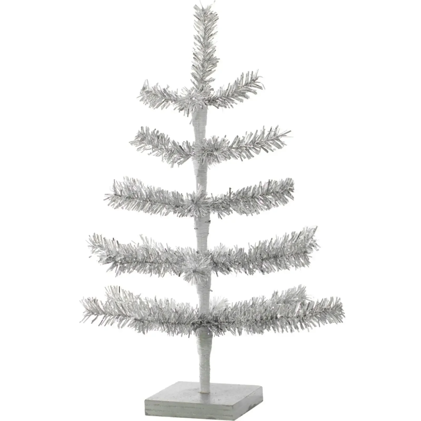 18 Silver Christmas Tree Thin Branch Tinsel Tree Tabletop Holiday Decoration