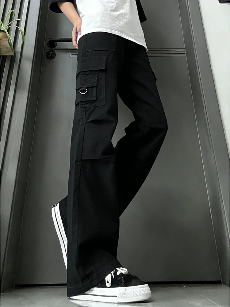 

Мужские рабочие джинсы Cleanfit Black в американском стиле High Street, прямые, зауженные, с микро-клешем, функциональные, для лесозаготовительной работы