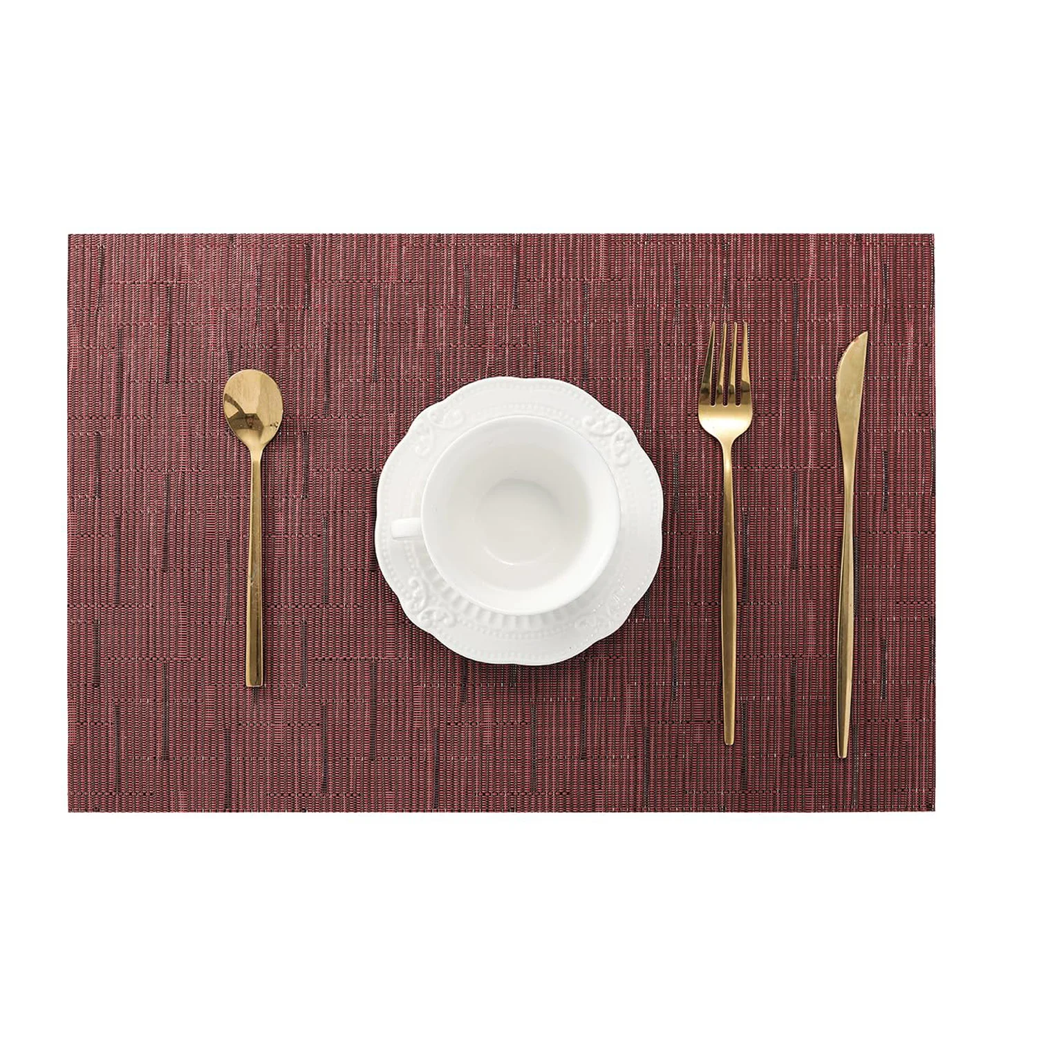 

Rectangle Placemats Heat Resistant Non-Slip Place Mats for Dining Table, Washable Durable PVC Vinyl Woven Table Mats 12x18 Inch
