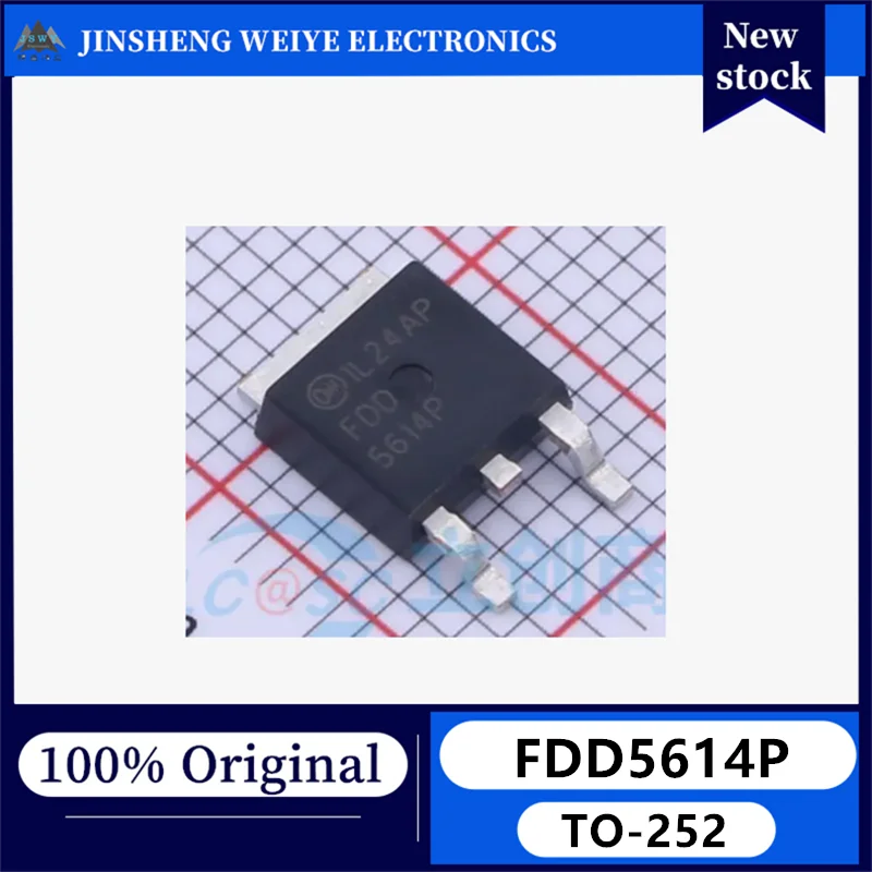 (10/50 pcs) FDD5614P TO-252-2 P-channel 60V 20A  Brand new genuine in stock
