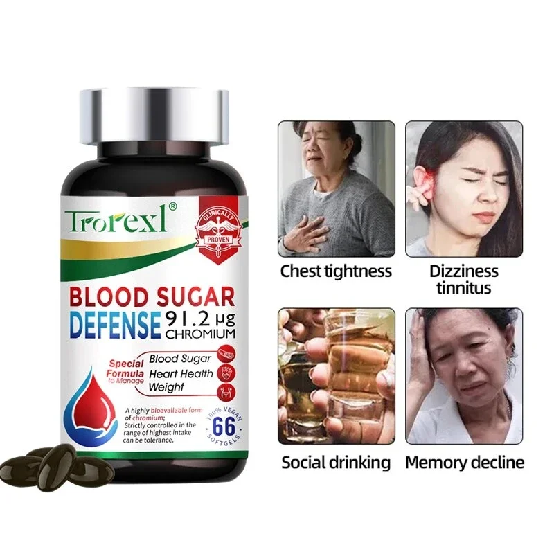 Blood Sugar Defense Diabetes Capsule for Cardiovascular Heart Health, Glucose Metabolism, Maintain Blood Sugar Normal Levels