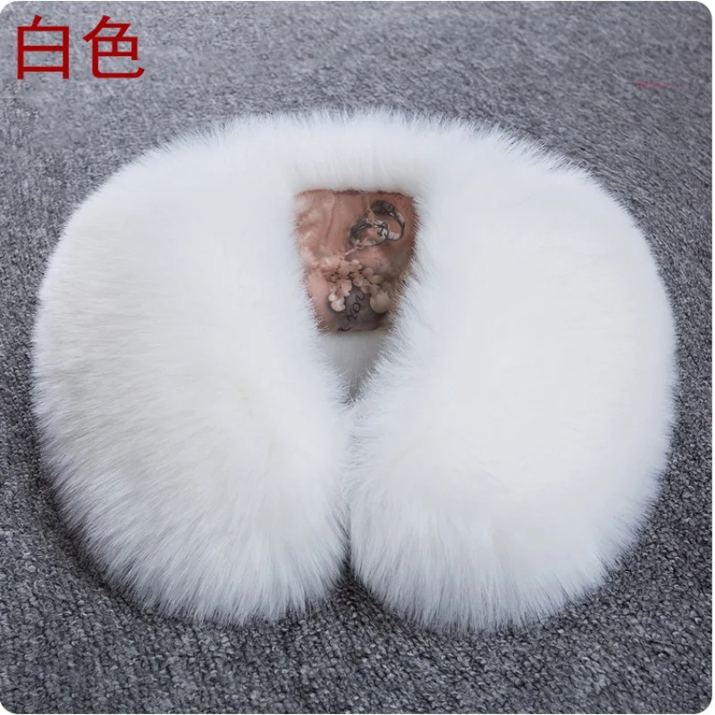 Multicolor Fake Fur Bib Scarf Winter Faux Fox Fur Scarf for Women Hood Shawl Decor Winter Jackets Coat Fur Collar