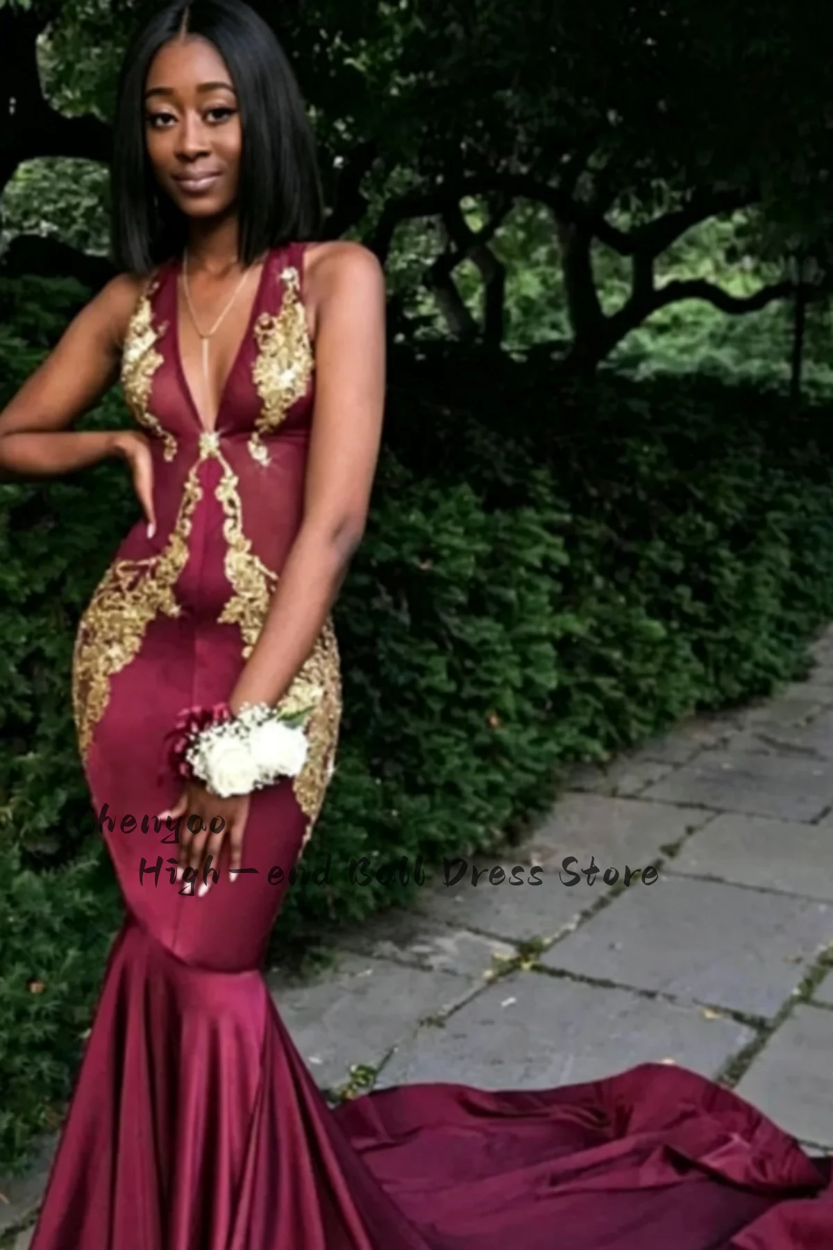 

Customized Luxury Quinceanera Sexy V-Neck Mermaid Evening Rhinestone Decoration Prom Dress Gowns vestidos de 15 quinceañera
