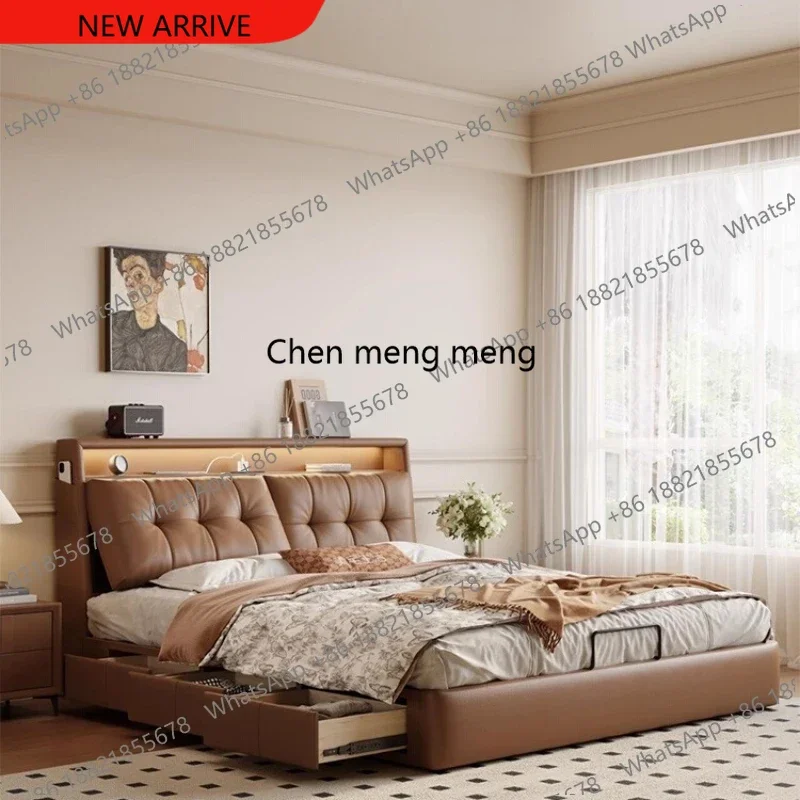 Promotion Makeup Frames Modern Bed Organiser Luxury Storage Space Bed Multifunctional Bedroom Cama De Casal Luxuosa Home Accesso