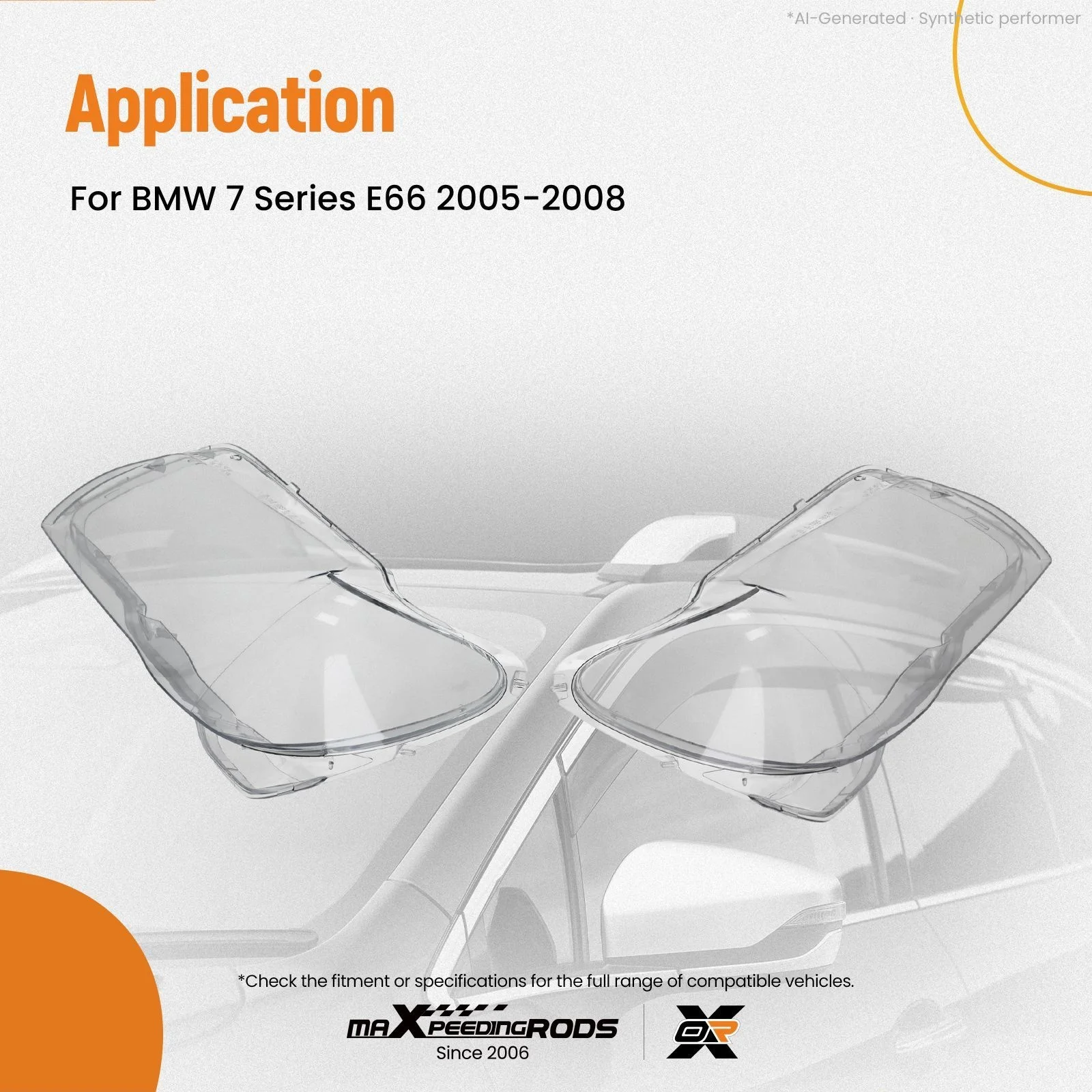 Polycarbonate Headlamp Lens Covers for BMW E66 7 Series 2005-2008 63127162117