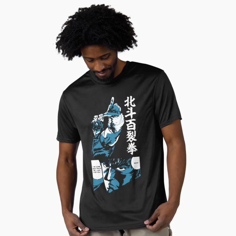 

0322 Hokuto No Ken Kenshiro graphic tee Manga Fist of the North Star Anime T shirt Large size Tops 100% cotton print Y2K Clothes