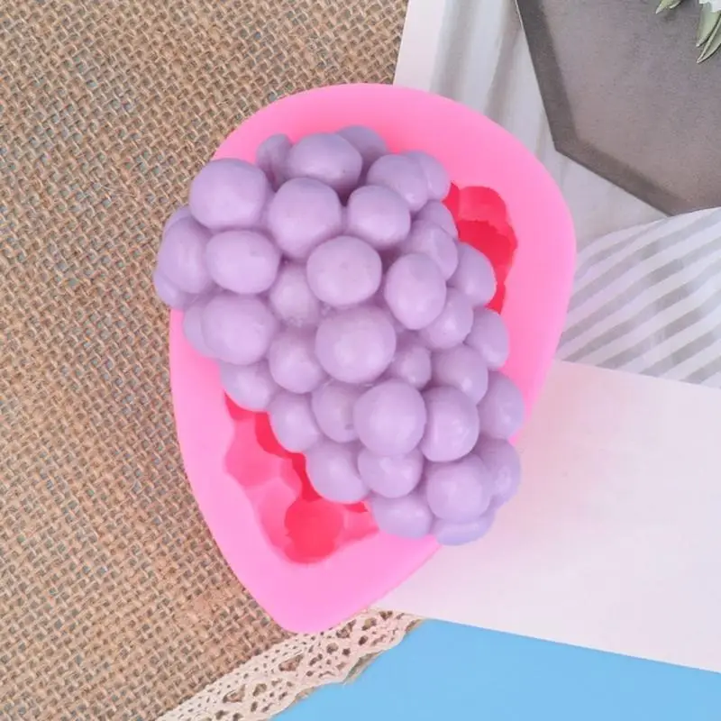 Uvas moldadas forma molde fruta molde silicone fofo para bolo bolo diy bolo capa soop ornament, resina