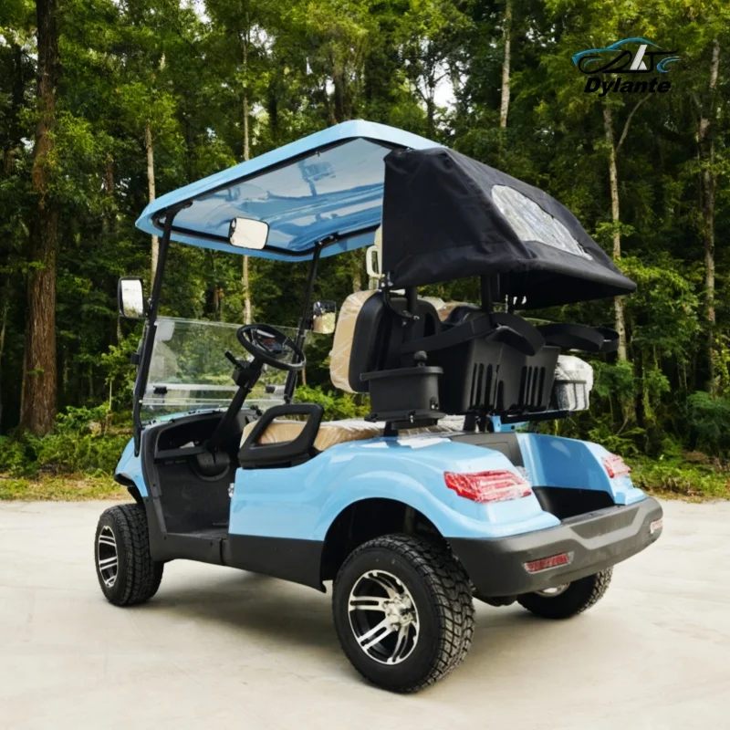 China Top Products Best Electric Golf Cart Supplier Premium Electric Car 4 Seats Front Basket Golf Bag Rain Cover Sand Bucket X2