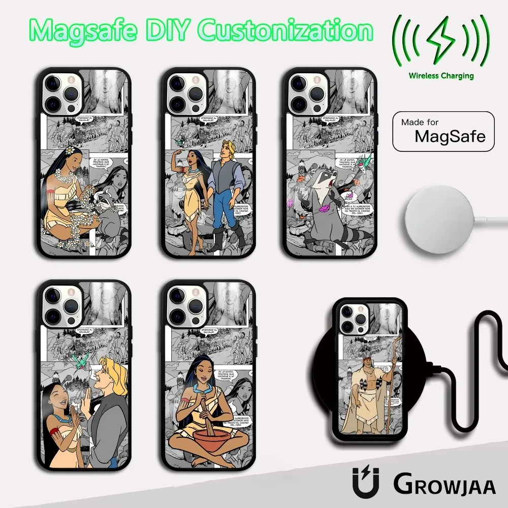 Cartoon Movie Pocahontas Phone Case For iPhone 16 15 14 13 12 11 Pro Max Plus Mini Magsafe Mirror Wireless Magnetic Cover