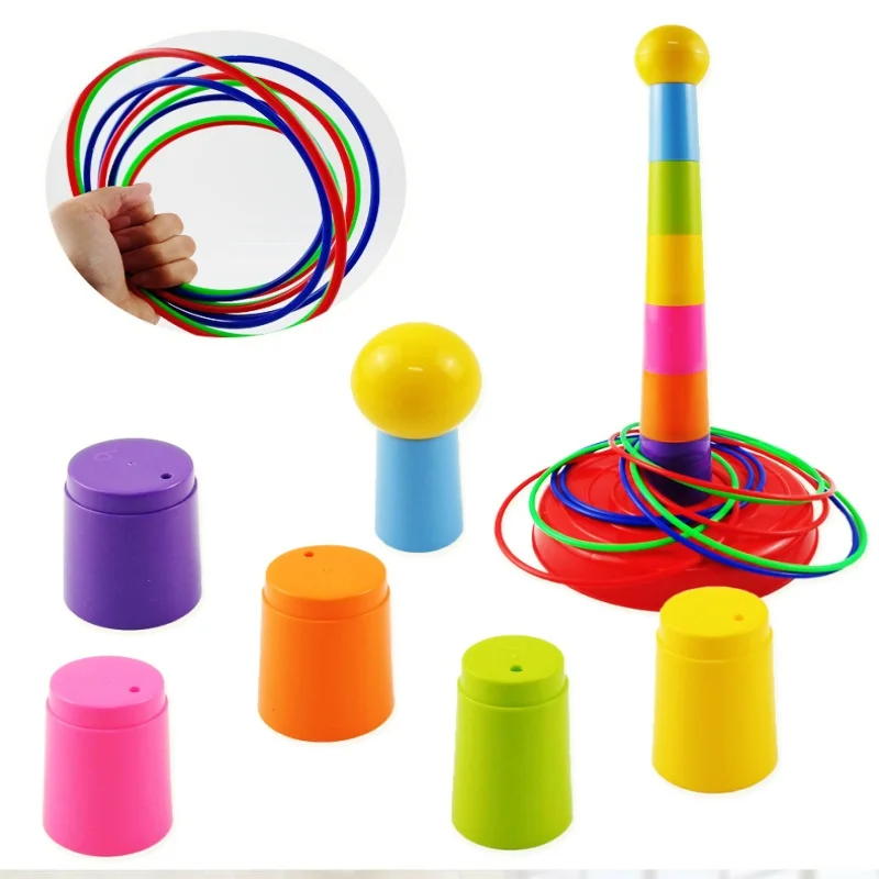 Children Throw Circle Game Ferrule Stacked Toys Fun Indoor Outdoor Parent-Child Interactive Circle Layers Early Education Gift