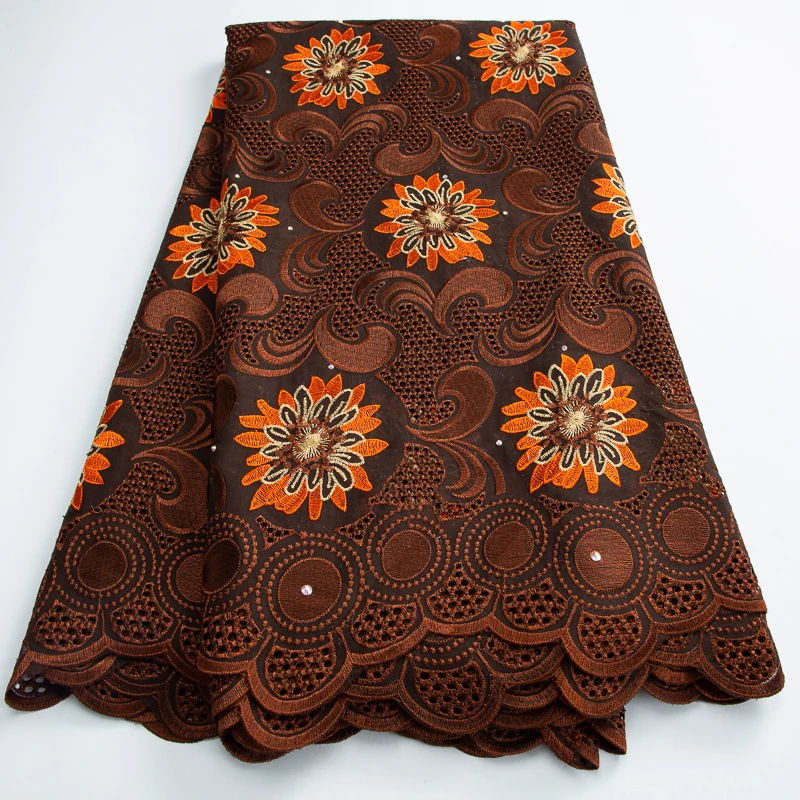

Latest Swiss Cotton Lace Fabric With Stones French Nigerian Cotton Lace Fabric For Elegant Evening Party Dresses Women A3374