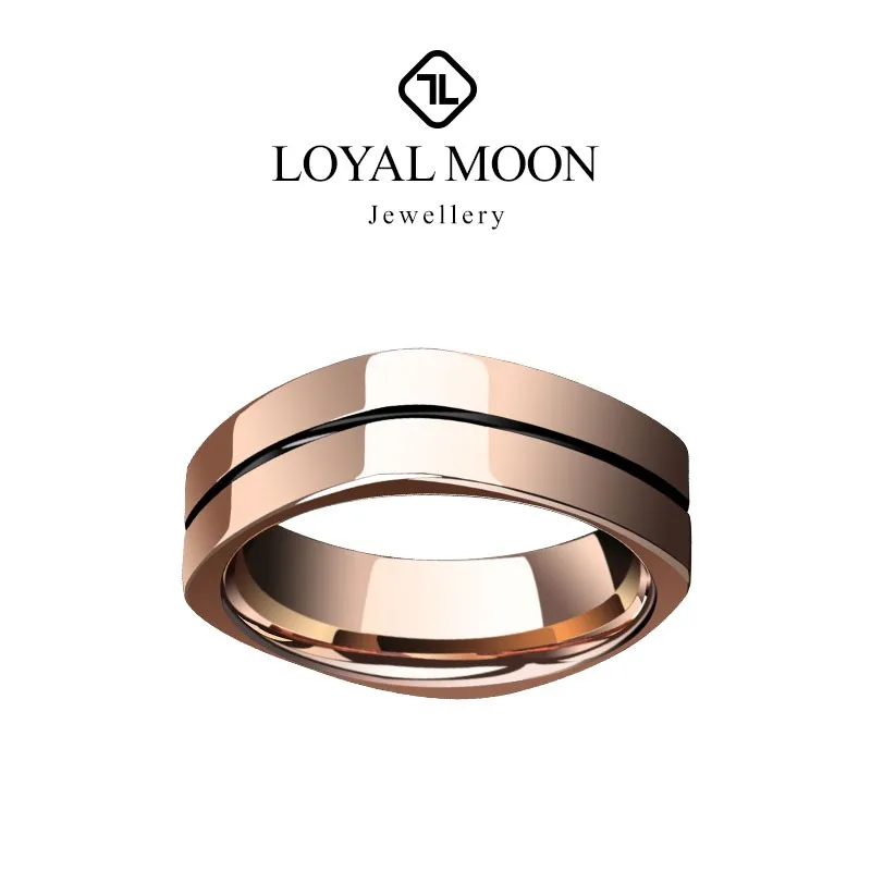 Loyal Moon Tungsten Rings For Men Women Couple For Wedding 8mm Width Comfort Fit Fine Jewelry,Customized