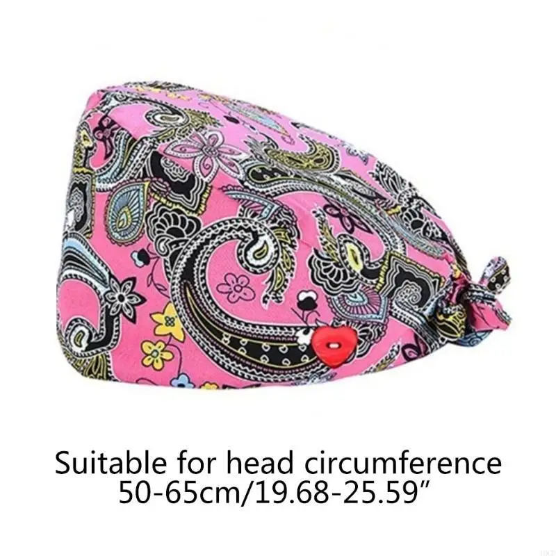 3 chiếc mũ làm việc có nút băng thấm mồ hôi Hoạt hình có thể điều chỉnh dây buộc phía sau Mũ Bouffant