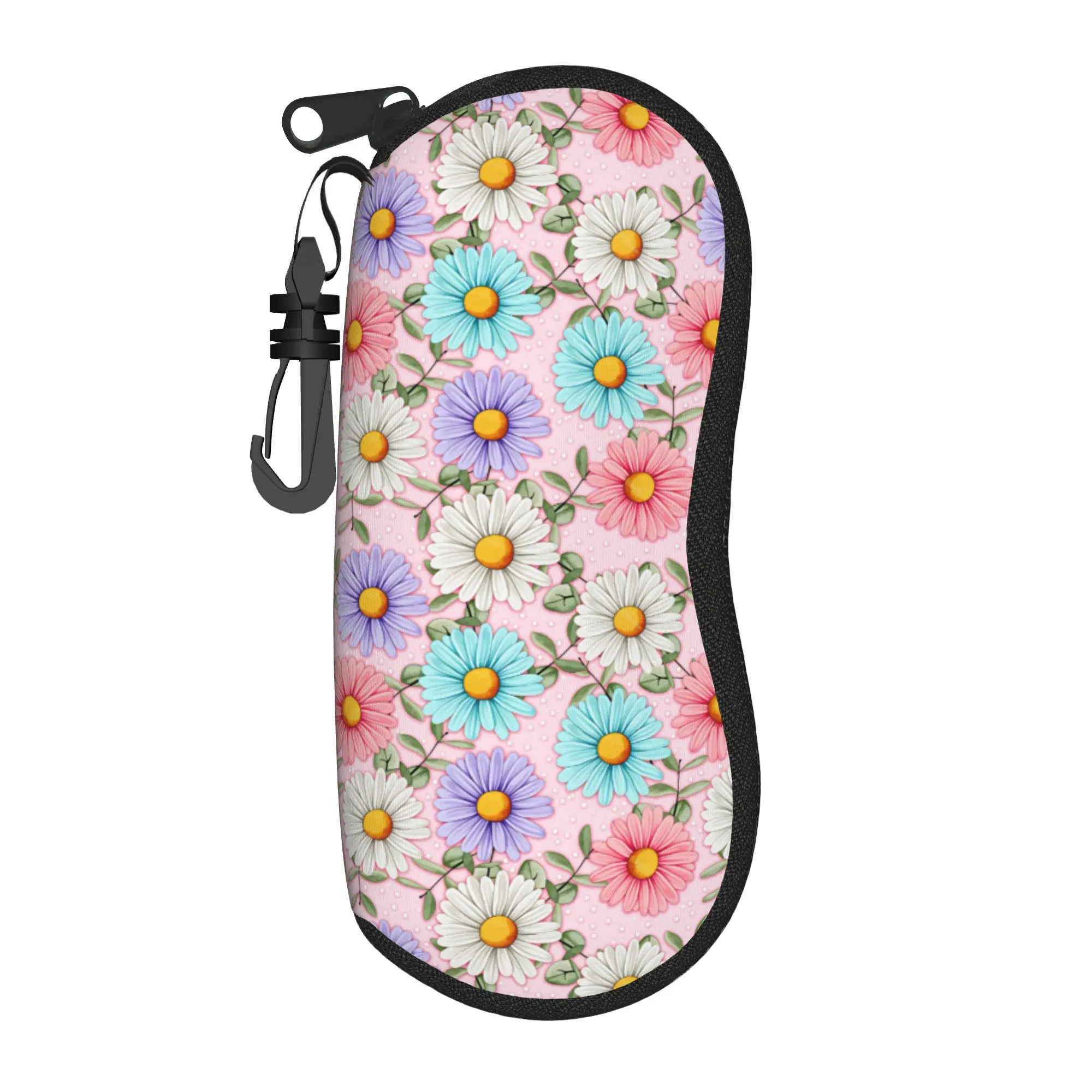 Delicate Watercolor Daisy Pattern Glasses Case  Sunglasses Case Outdoor Trend Eyewear Box Original Unisex Eyeglass Cases Cover