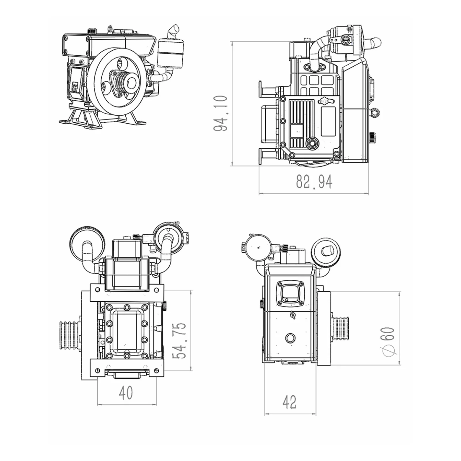 3.5cc Mini Evaporative Cooled Single-Cylinder 4-Stroke Gasoline Engine Internal Combustion Engine Model for Metal Toys