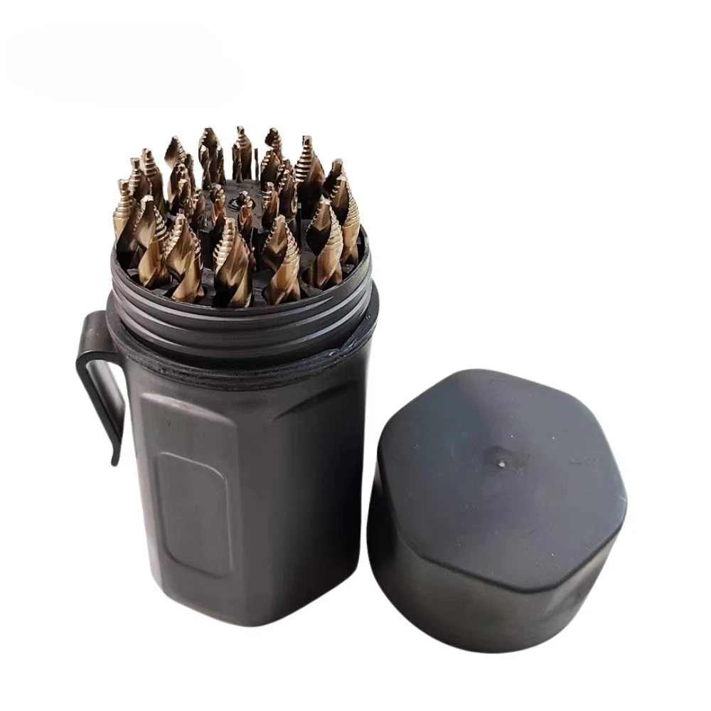 

29Pcs Stepped Point Cobalt Drill Bit Set, M35 HSS Co SAE 1/16" to 1/2" Jobber Twist Bit in Index for Stainless Steel Hard Metal