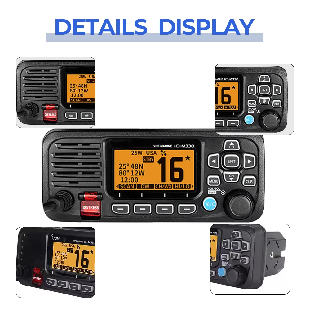مقاوم للماء IPX7 25 واط البحرية اسلكية تخاطب البحرية راديو Vhf اسلكية تخاطب طويلة المدى M330 للبحر #2