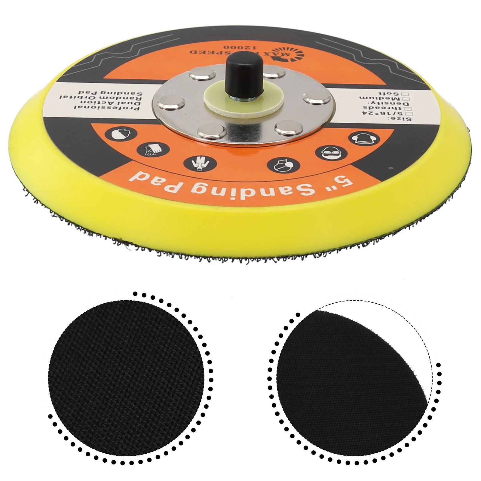 125mm DA Polish Backing Pad with 8mm Thread Suitable for Pneumatic Sanding Machines Supporting Disc Sandpaper and Wool Wheel Use