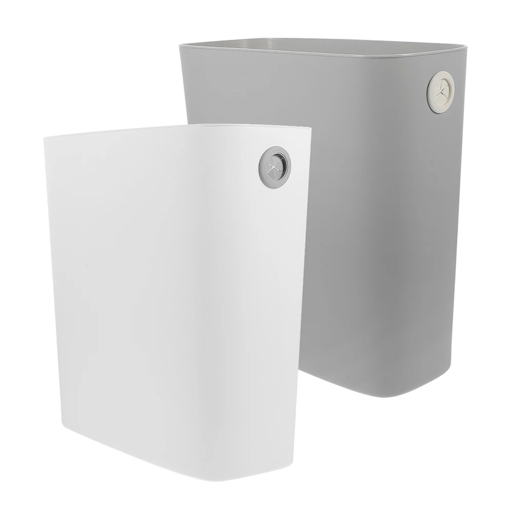 

2pcs Slim Kitchen Bin Narrow Space Trash Can Bathroom Laundry Office Multipurpose Garbage Bucket Household Waste Storage Easy
